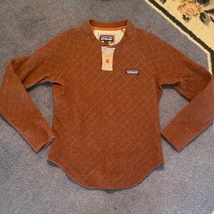Patagonia Like New Wool Blend Diamond Quilt Henley Small